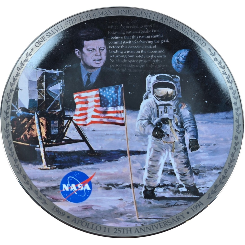 The Eagle Has Landed Limited Ed Apollo 8" Plate Kennedy NASA Patch Certificate